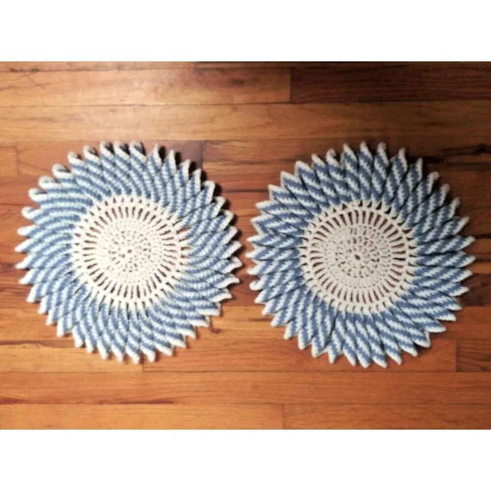 VTG Crochet Handmade Centerpiece Star Doily Doilies placemats 15.5
